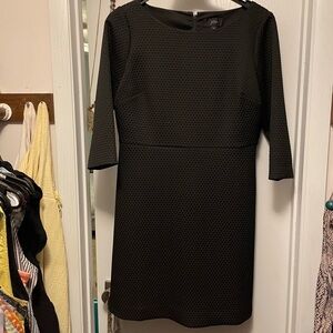 J. Crew Collection Black Textured Quarter Sleeve Sheath Dress 16